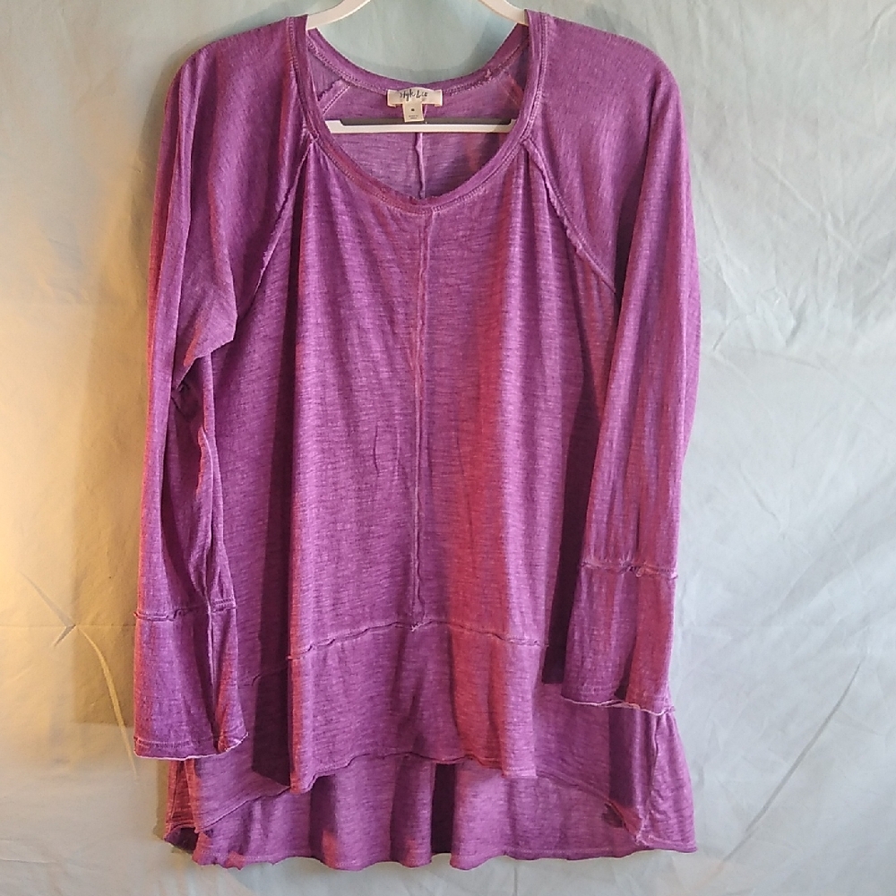 Style & Co. Long Sleeve Purple Top
